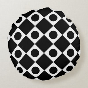 Mod Retro 60's zwart Rond Kussen