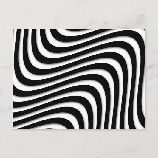 MOD Retro Black en White Swirls Briefkaart (Voorkant)