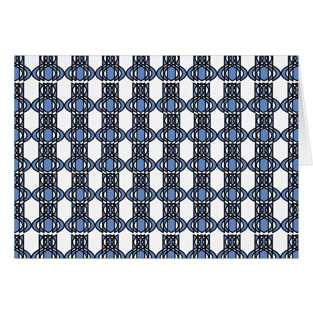 Mod Retro Blauw Abstract Scarabee Patroon (Voorkant Horizontaal)