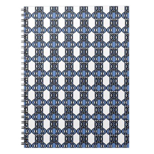 Mod Retro Blauw Abstract Scarabee Patroon Notitieboek (Voorkant)