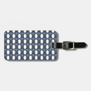 Mod Retro Blue Abstract Scarab Patroon Bagagelabel