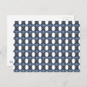 Mod Retro Blue Abstract Scarab Patroon Briefkaart (Voorkant / Achterkant)