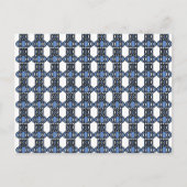 Mod Retro Blue Abstract Scarab Patroon Briefkaart (Voorkant)