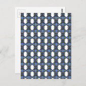 Mod Retro Blue Abstract Scarab Patroon Briefkaart (Voorkant / Achterkant)