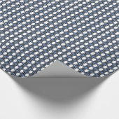 Mod Retro Blue Abstract Scarab Patroon Cadeaupapier (Hoek)