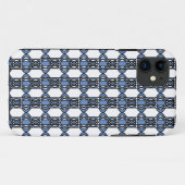 Mod Retro Blue Abstract Scarab Patroon Case-Mate iPhone Case (Achterkant (horizontaal))