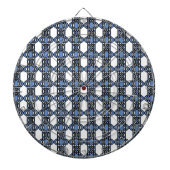 Mod Retro Blue Abstract Scarab Patroon Dartbord (Voorkant)