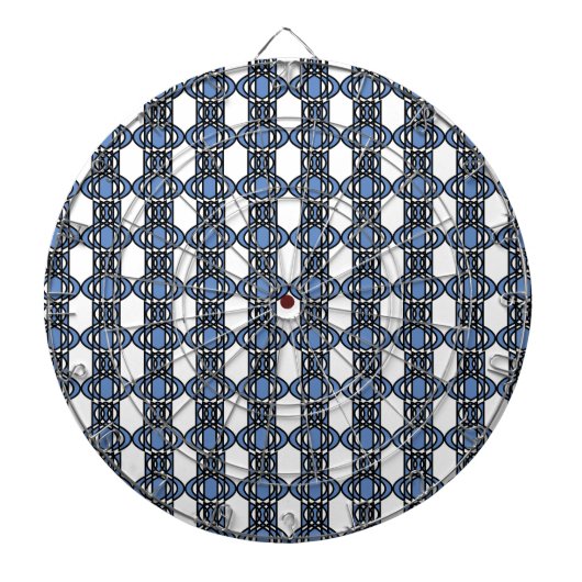 Mod Retro Blue Abstract Scarab Patroon Dartbord (Voorkant)