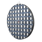 Mod Retro Blue Abstract Scarab Patroon Dartbord (Voorkant Rechts)
