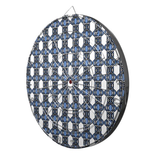Mod Retro Blue Abstract Scarab Patroon Dartbord (Voorkant Rechts)