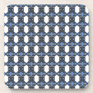 Mod Retro Blue Abstract Scarab Patroon Drankjes Onderzetter