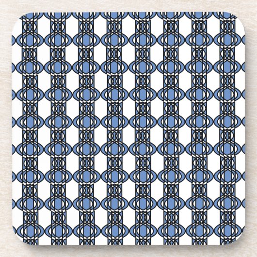 Mod Retro Blue Abstract Scarab Patroon Drankjes Onderzetter (Voorkant)