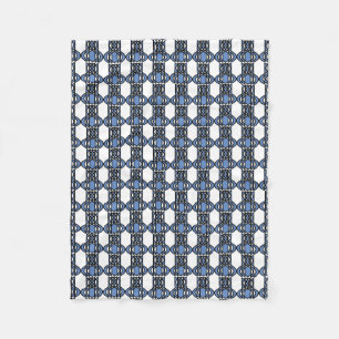 Mod Retro Blue Abstract Scarab Patroon Fleece Deken