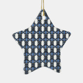 Mod Retro Blue Abstract Scarab Patroon Keramisch Ornament (Rechts)