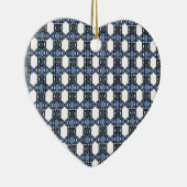 Mod Retro Blue Abstract Scarab Patroon Keramisch Ornament (Rechts)