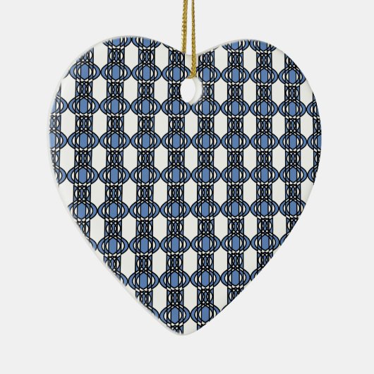 Mod Retro Blue Abstract Scarab Patroon Keramisch Ornament (Rechts)