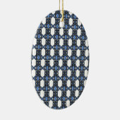 Mod Retro Blue Abstract Scarab Patroon Keramisch Ornament (Rechts)