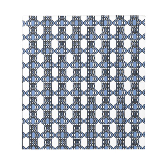 Mod Retro Blue Abstract Scarab Patroon Notitieblok (Voorkant)