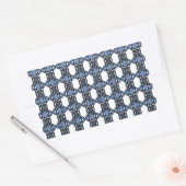 Mod Retro Blue Abstract Scarab Patroon Rechthoekige Sticker (Envelop)