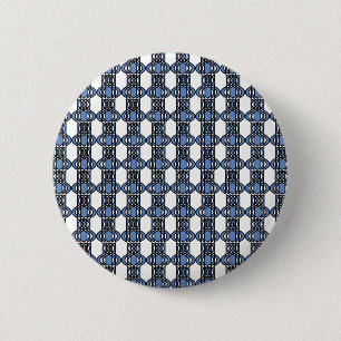 Mod Retro Blue Abstract Scarab Patroon Ronde Button 5,7 Cm