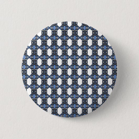 Mod Retro Blue Abstract Scarab Patroon Ronde Button 5,7 Cm (Voorkant)