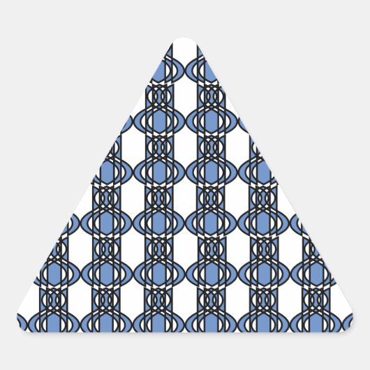 Mod Retro Blue Abstract Scarab Patroon Sticker (Voorkant)