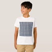 Mod Retro Blue Abstract Scarab Patroon T-shirt (Voorkant volledig)