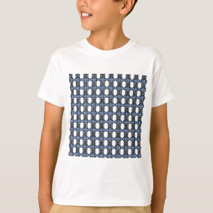 Mod Retro Blue Abstract Scarab Patroon T-shirt