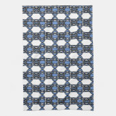 Mod Retro Blue Abstract Scarab Patroon Theedoek (Verticaal)