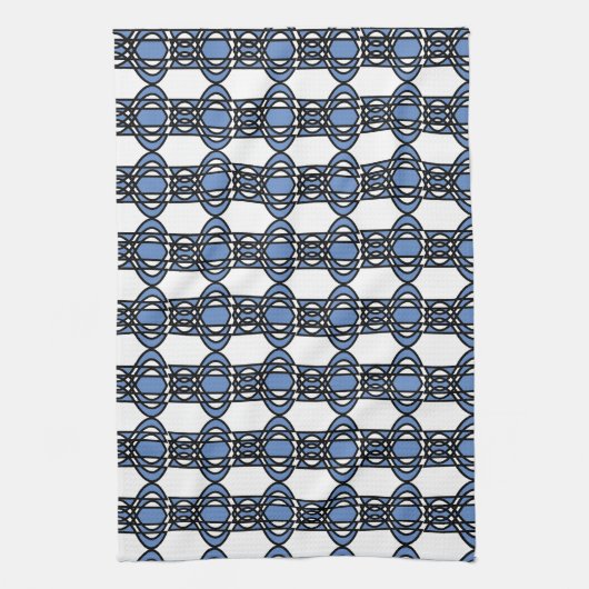 Mod Retro Blue Abstract Scarab Patroon Theedoek (Verticaal)