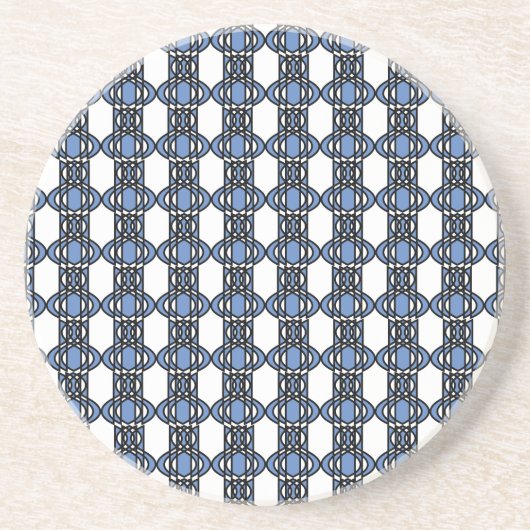 Mod Retro Blue Abstract Scarab Patroon Zandsteen Onderzetter (Voorkant)