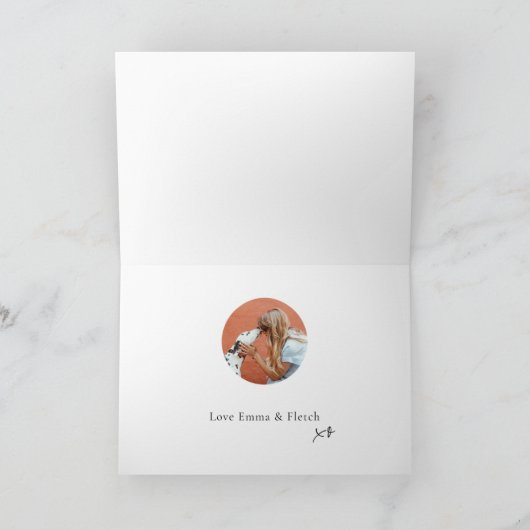 Mod Retro Bright kleurrijk Roze Oranje Joy Foto Feestdagen Kaart (Binnen)