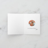 Mod Retro Bright kleurrijk Roze Oranje Joy Foto Feestdagen Kaart (Binnen)