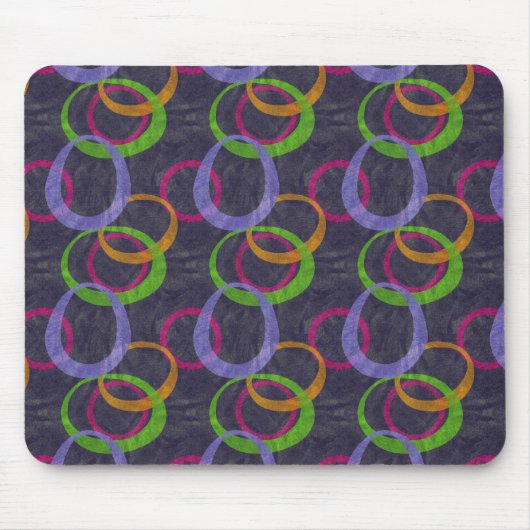 Mod Retro-cirkels afdrukken Muismat (Voorkant)
