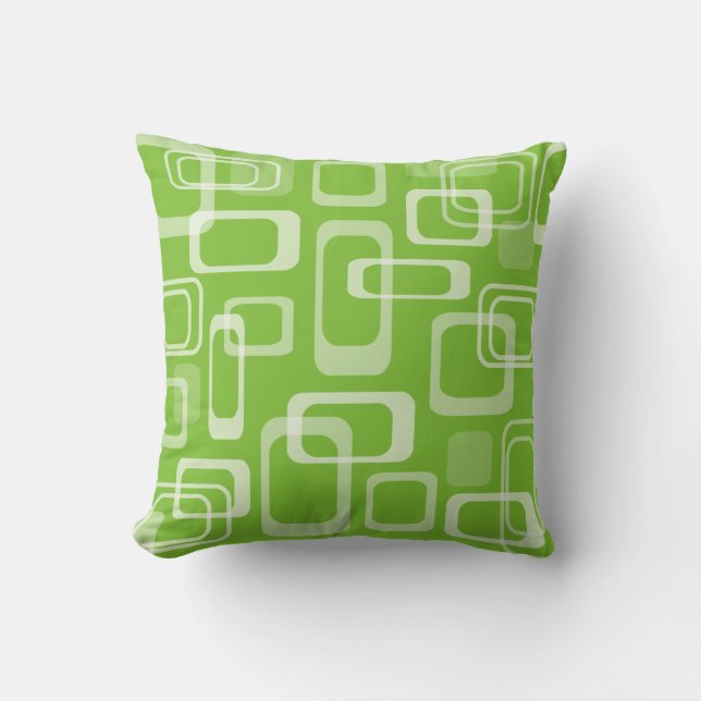  mod retro decor trendy green zipperd kussen (Voorkant)