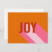 Mod Retro Helder Kleurrijk Roze Oranje Vrolijk Fot Feestdagenkaart (Voorkant / Achterkant)