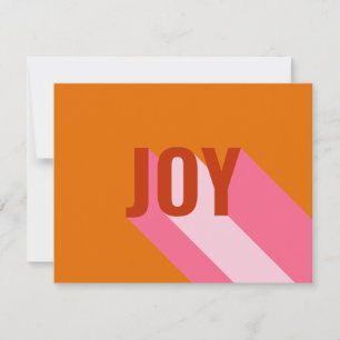 Mod Retro Helder Kleurrijk Roze Oranje Vrolijk Fot Feestdagenkaart