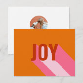 Mod Retro Helder Roze Oranje Vrolijk Foto Feestdagenkaart (Voorkant / Achterkant)