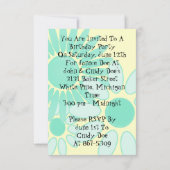 Mod Retro Hip 1960s 1970 Floral Party linvitations Kaart (Achterkant)