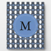 Mod Retro Monogram Blue Abstract Scarab Patroon Fotoplaat (Voorkant)