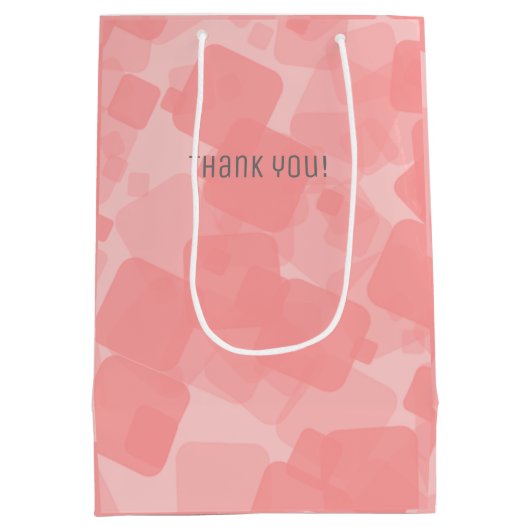 Mod Retro Pink Squares Patroon Medium Cadeauzakje (Achterkant)