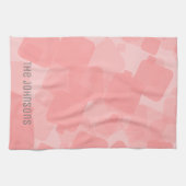 Mod Retro Pink Squares Patroon Theedoek (Horizontaal)