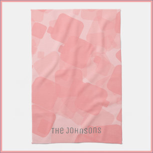 Mod Retro Pink Squares Patroon Theedoek