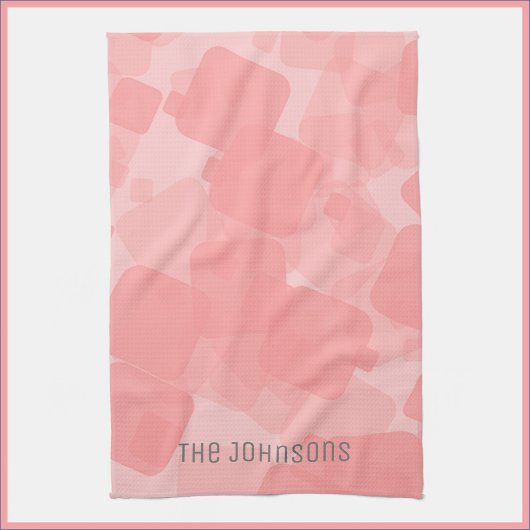 Mod Retro Pink Squares Patroon Theedoek