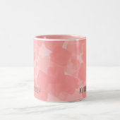 Mod Retro Pink Squares Patroon Tweekleurige Koffiemok (Center)
