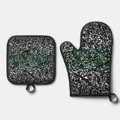 Mod Retro Quirky Groovy Boho Paragender Pride Ovenwant & Pannenlap Set (Voorkant)