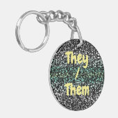 Mod Retro Quirky Groovy Boho Paragender Pride Sleutelhanger (Voorkant Links)