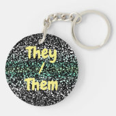 Mod Retro Quirky Groovy Boho Paragender Pride Sleutelhanger (Achterkant)