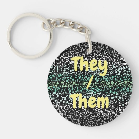 Mod Retro Quirky Groovy Boho Paragender Pride Sleutelhanger (Voorkant)
