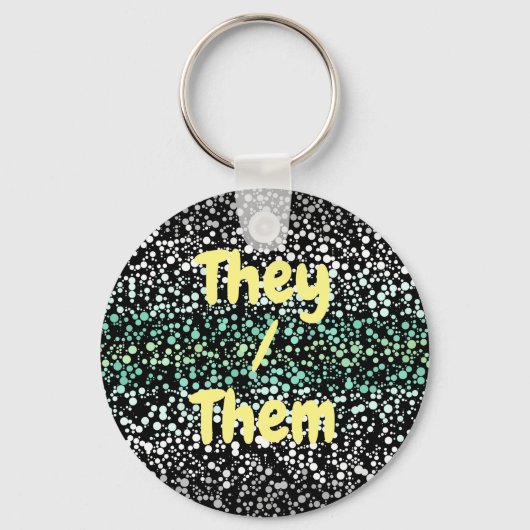 Mod Retro Quirky Groovy Boho Paragender Trots Sleutelhanger (Voorkant)